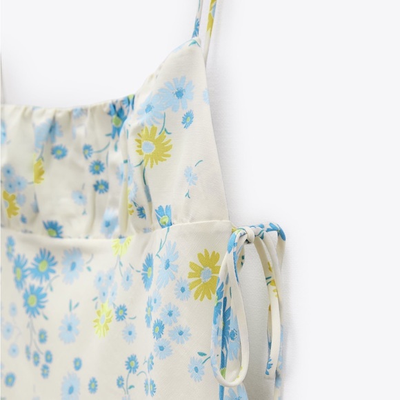 Zara Linen Floral Dress - Picture 2 of 5